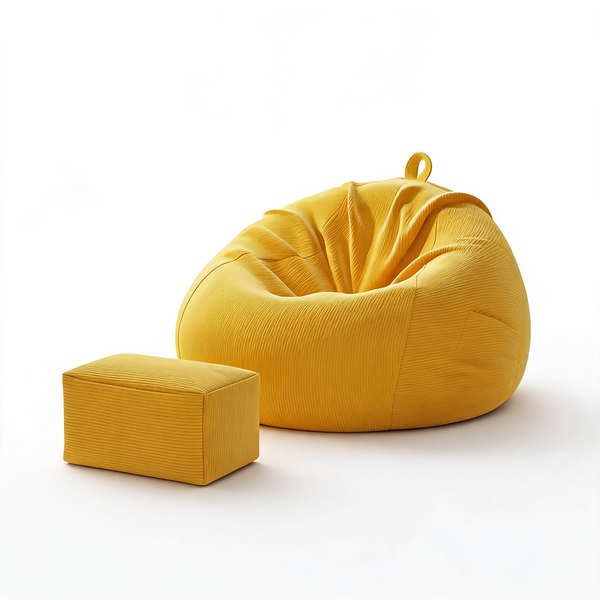 Pouf Poire Géant Jaune – Le Halo – Studio fond blanc