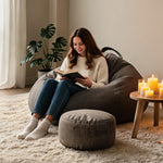 Pouf Poire Géant XXL Gris – Le Solace