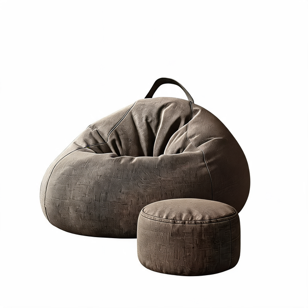 Pouf Poire Géant XXL Gris – Le Solace – Studio fond blanc