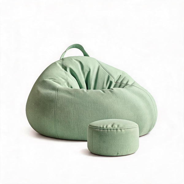 Pouf Poire Vert Grand Format – Le Solace – Studio fond blanc