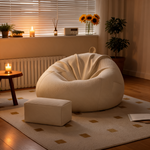 Pouf Poire XXL Géant Blanc – Le Halo