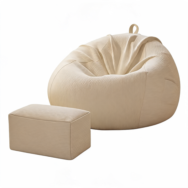 Pouf Poire XXL Géant Blanc – Le Halo – Studio fond blanc