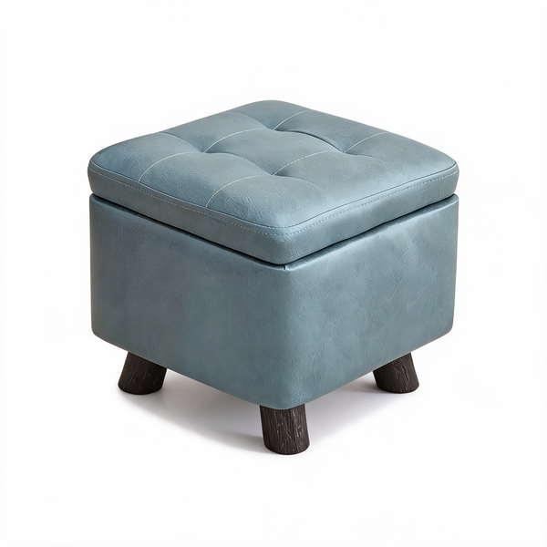 Pouf Rangement Chambre Bleu – Le Bench – Studio fond blanc