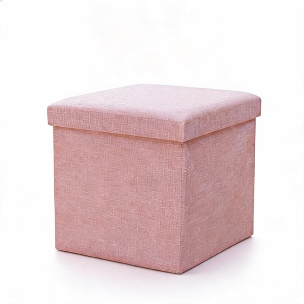 Pouf Rangement Rose Coffre Couvercle – Le Fold – Studio fond blanc