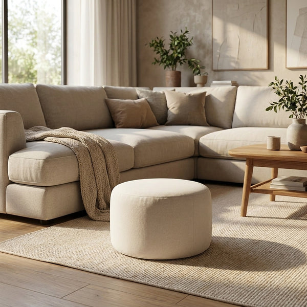 Pouf Repose-Pieds Blanc – Le Step – Lifestyle