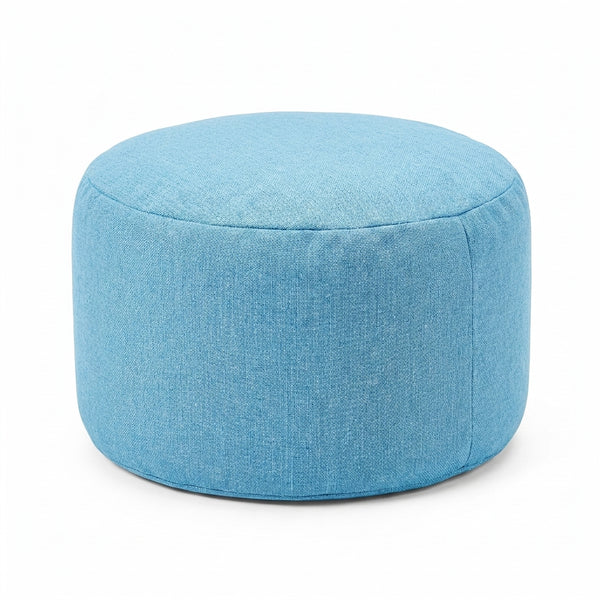 Pouf Repose-Pieds Bleu – Le Step, vue studio fond blanc