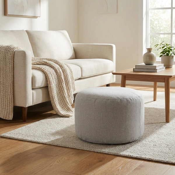 Pouf Repose-Pieds Gris Clair – Le Step – Lifestyle