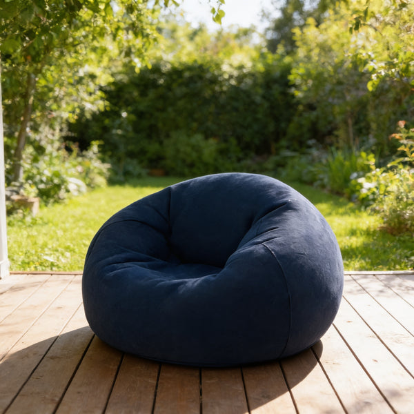 Pouf Rond Gonflable Bleu Extérieur – L'Arc – Lifestyle