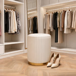 Pouf Rond Rangement Blanc – Le Vanity