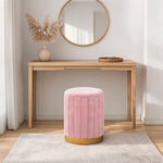 Pouf Rose Velours – Le Vanity