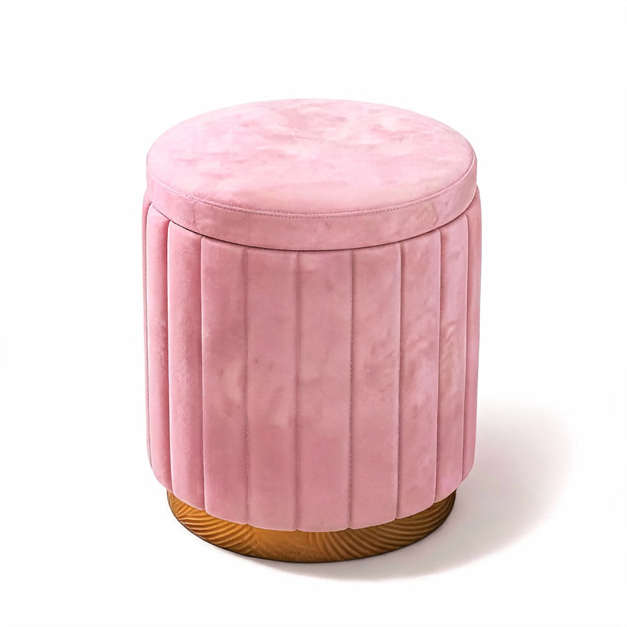 Pouf Rose Velours – Le Vanity