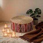 Pouf Tabouret Kilim Rotin – Le Zen