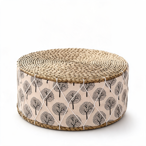 Pouf Tabouret Rotin Campagne – Le Zen – Studio fond blanc