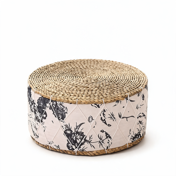 Pouf Tabouret Rotin Modern Farmhouse – Le Zen – Studio fond blanc