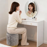 Pouf Velours Gris – Le Vanity
