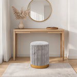 Pouf Velours Gris – Le Vanity