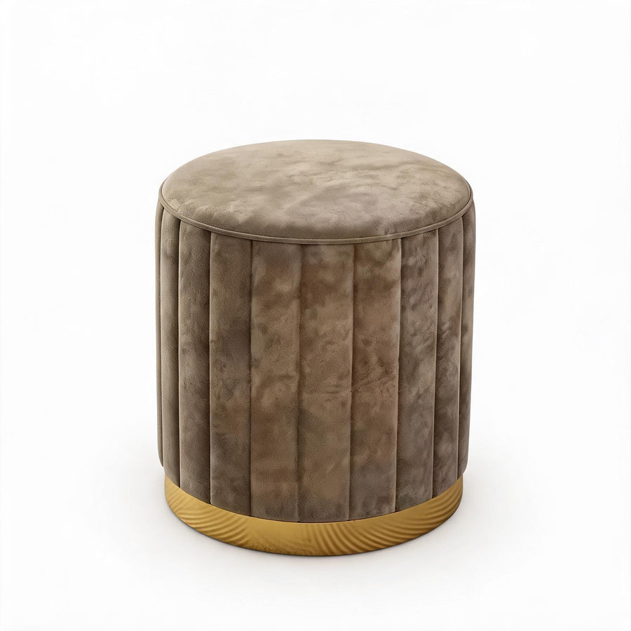 Pouf Velours Marron – Le Vanity
