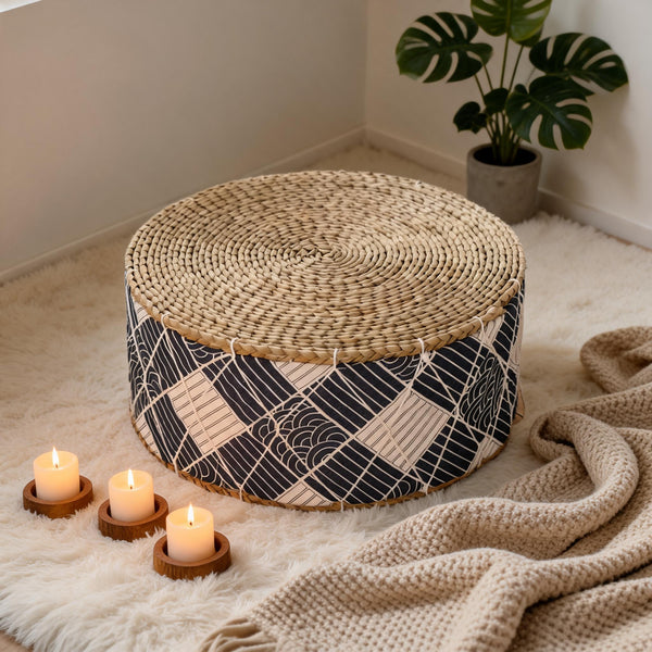 Tabouret Pouf En Rotin Bohème chic – Le Zen – Lifestyle