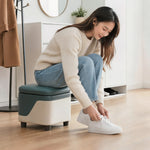 Tabouret Pouf Salon Bleu et Blanc – Le Stash